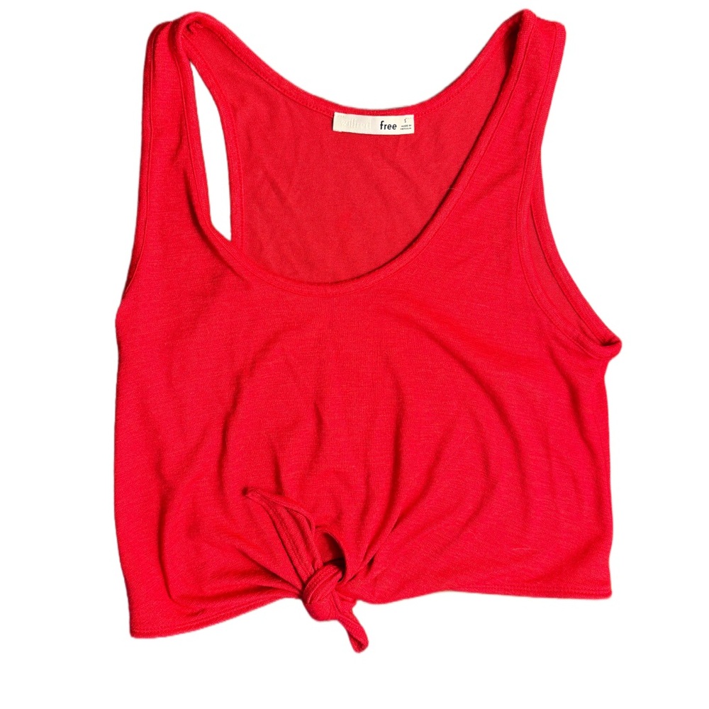 Aritzia red knit tie top size small
